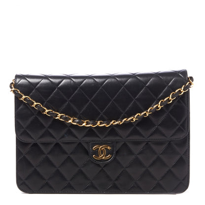 Chanel Lambskin Quilted Medium Single Flap Black 1 of 9