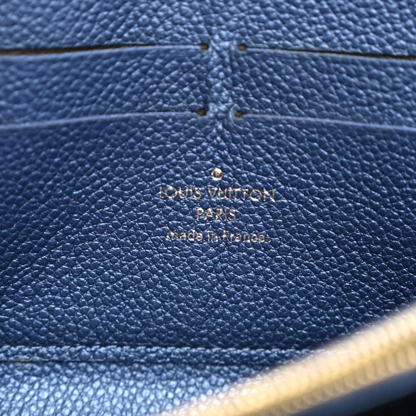 Metallic Empreinte Monogram Zippy Wallet Navy Nacre