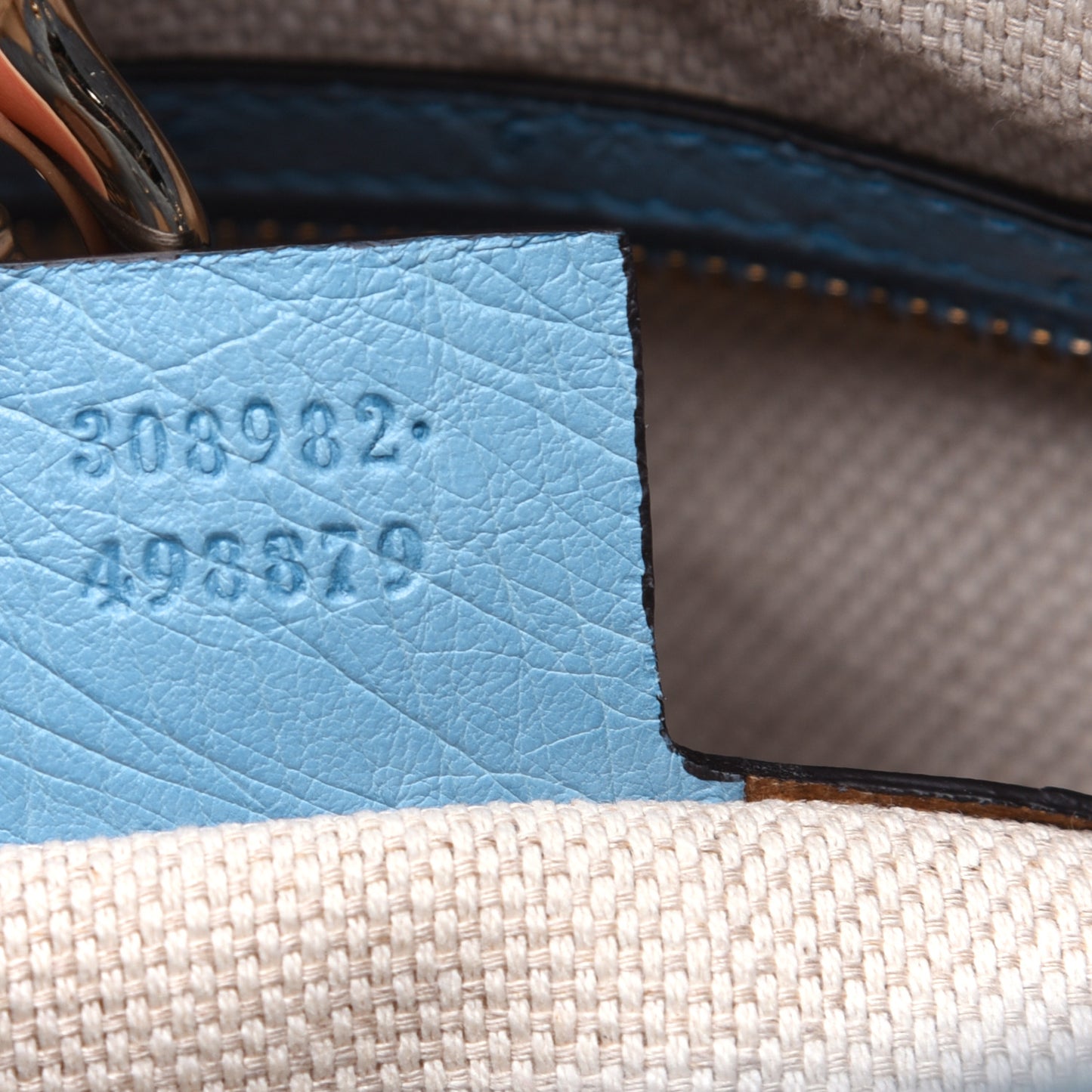 Ostrich Medium Soho Chain Shoulder Bag Light Blue