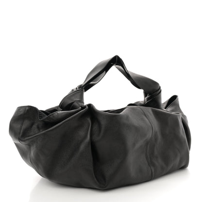 The Row Polished Saddle Calfskin Small Ascot Bag Black 3 of 9
