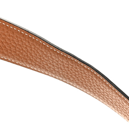 Hermes Tadelakt Togo 32mm H d'Ancre Belt Belt 80 Black Gold 6 of 7