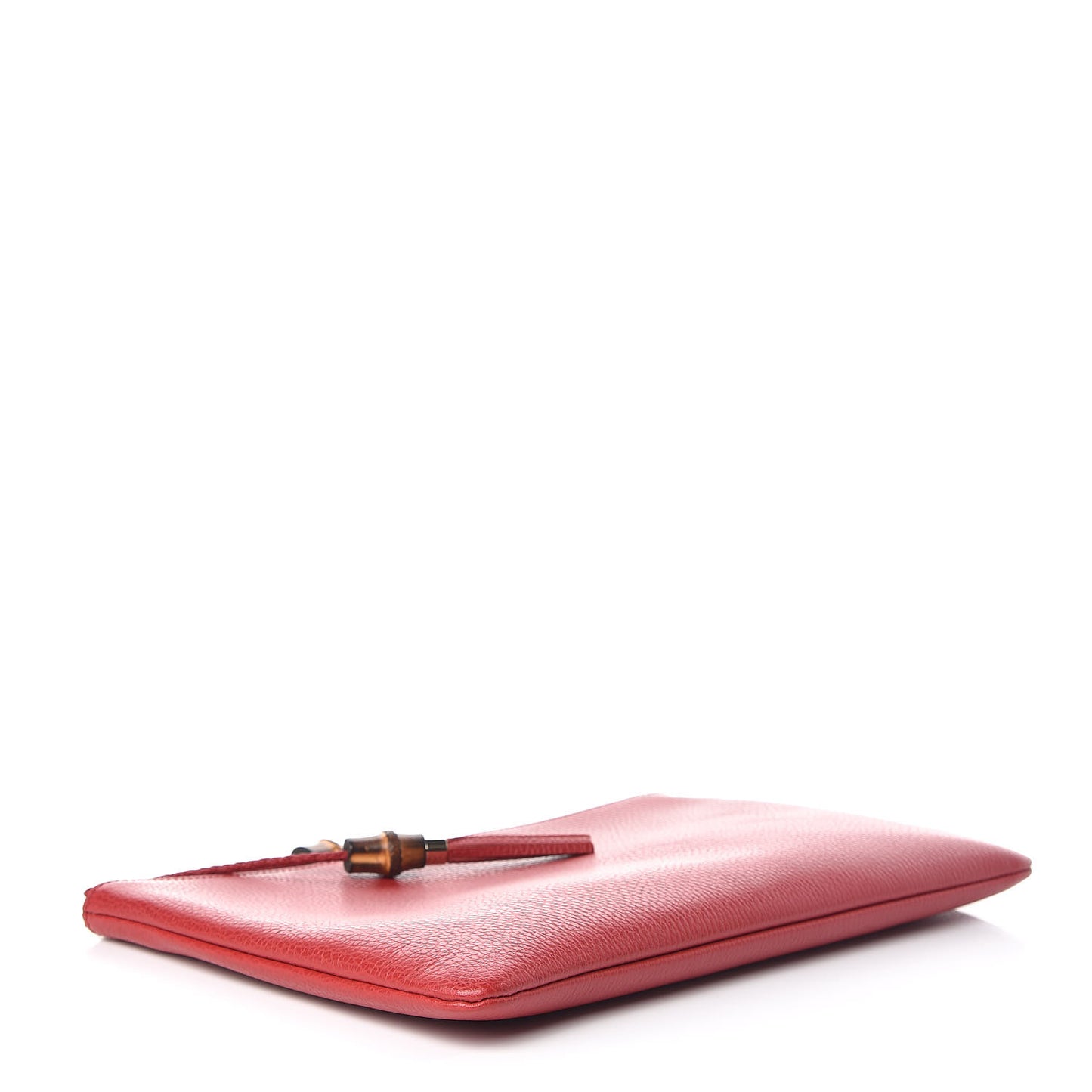 Calfskin Large Bamboo Clutch Red