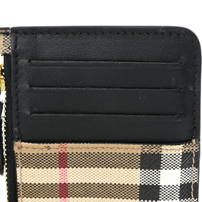 Burberry Check Calfskin Zip Card Case Holder Black 9 of 10