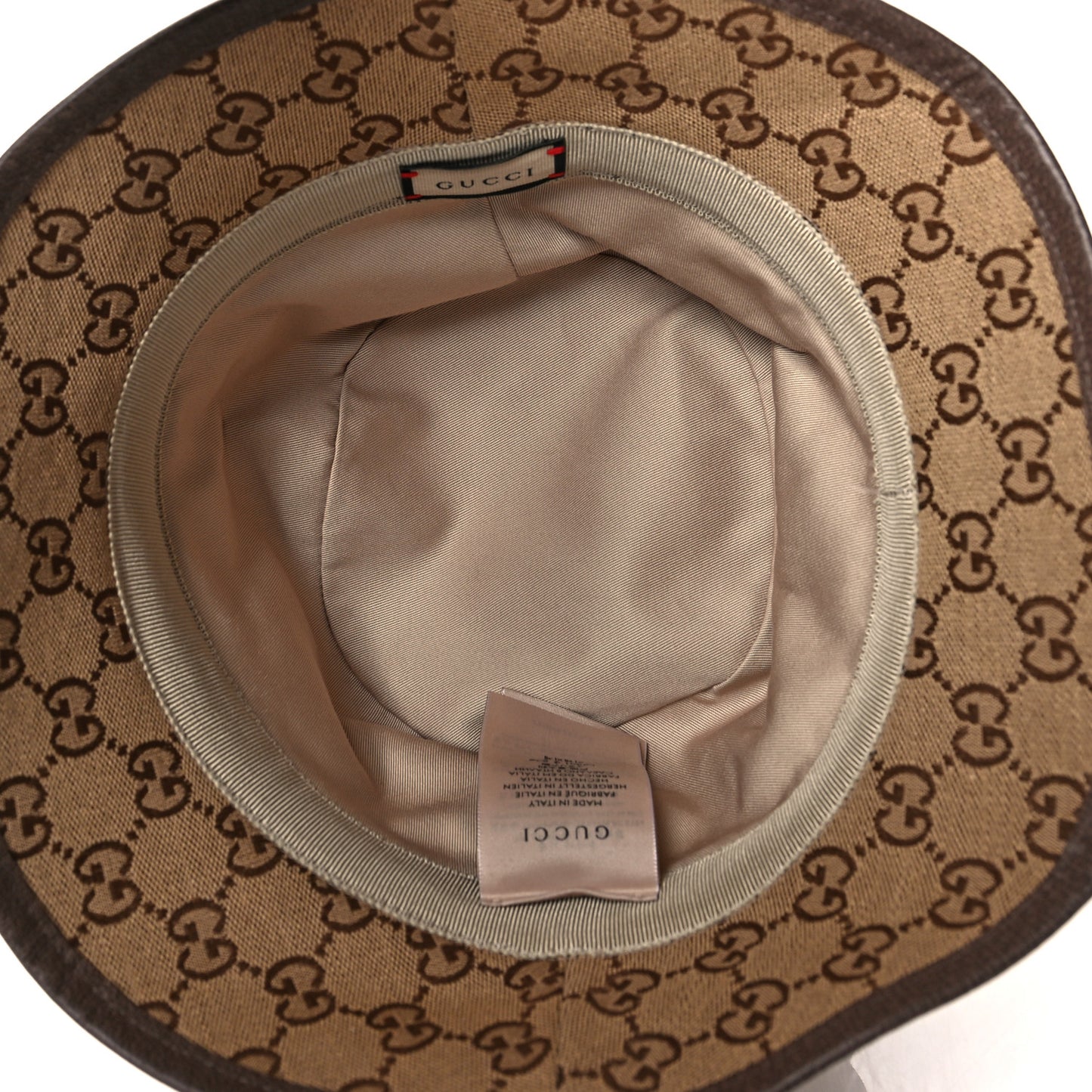 Monogram Textured Dollar Calfskin GG Jago Bucket Hat M Cacao Beige