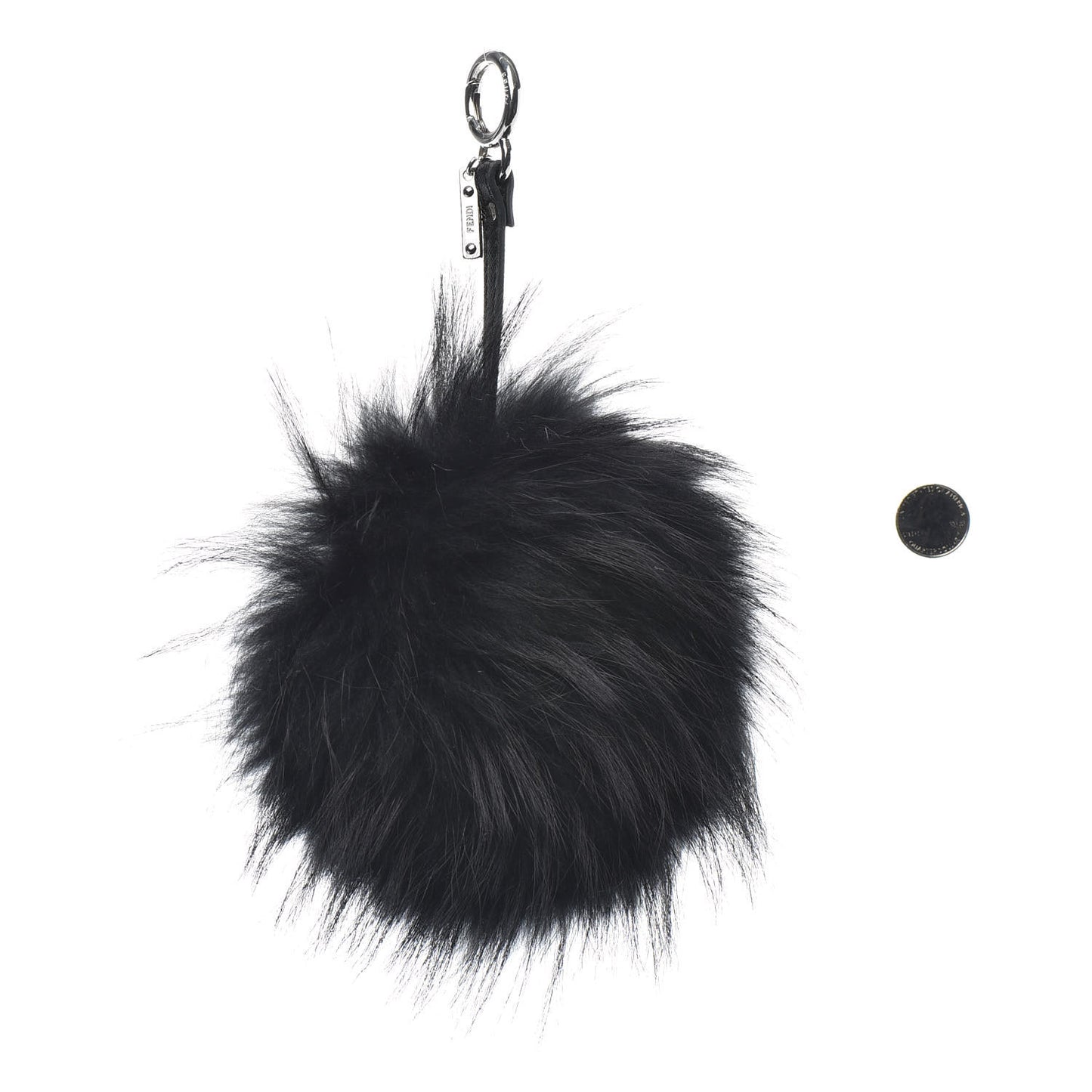 Vitello Elite Fox Fur Fusto Monster Bag Bug Charm Black Yellow