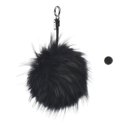 Fendi Vitello Elite Fox Fur Fusto Monster Bag Bug Charm Black Yellow 2 of 4