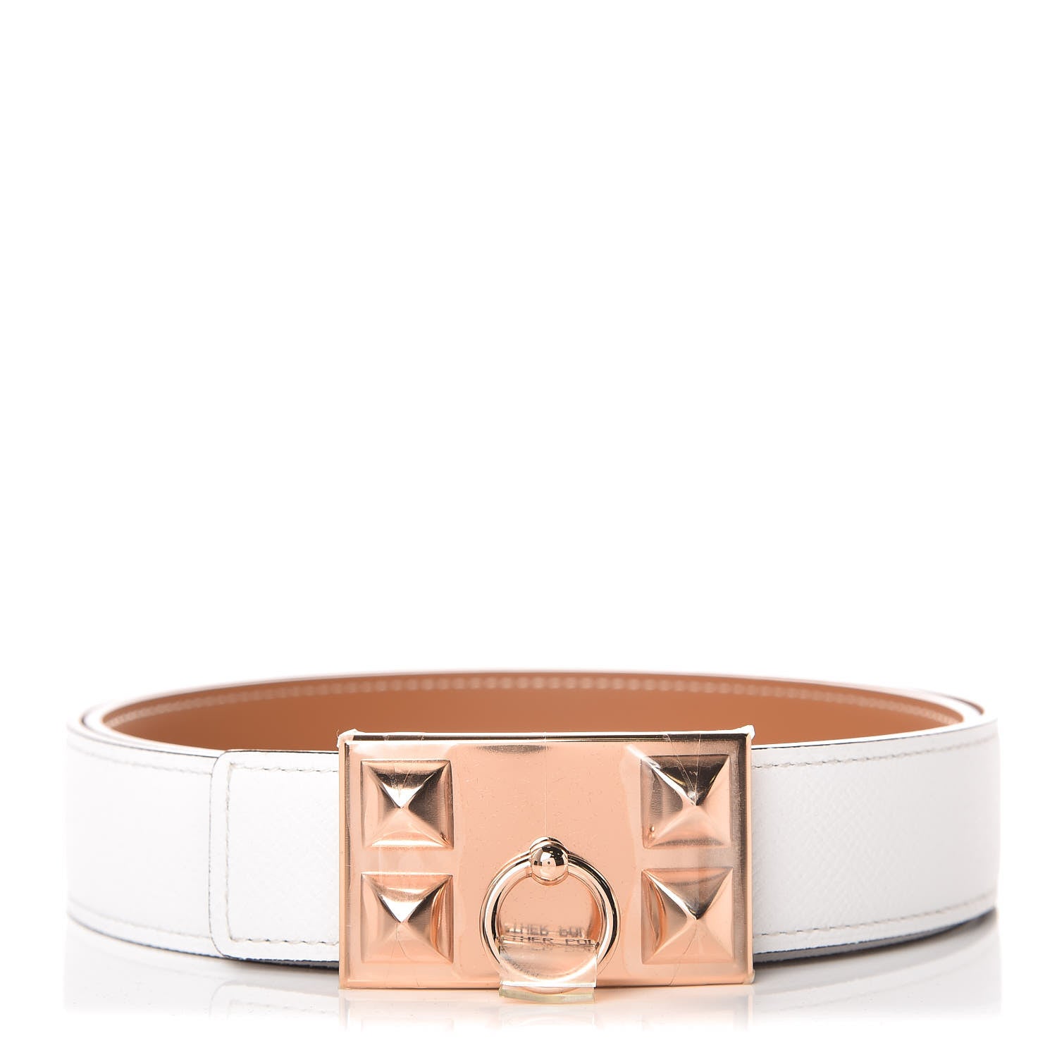 Hermes Epsom Swift 32mm Collier De Chien CDC Belt 95 Blanc Naturelle 1 of 8