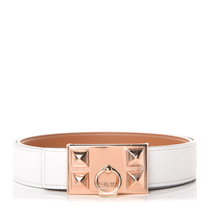 Hermes Epsom Swift 32mm Collier De Chien CDC Belt 95 Blanc Naturelle 1 of 8