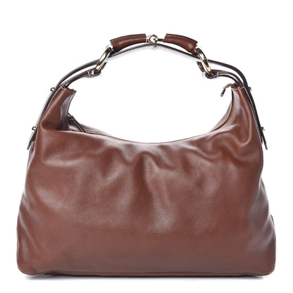 Gucci Calfskin Medium Horsebit Chain Hobo Brown 1 of 10