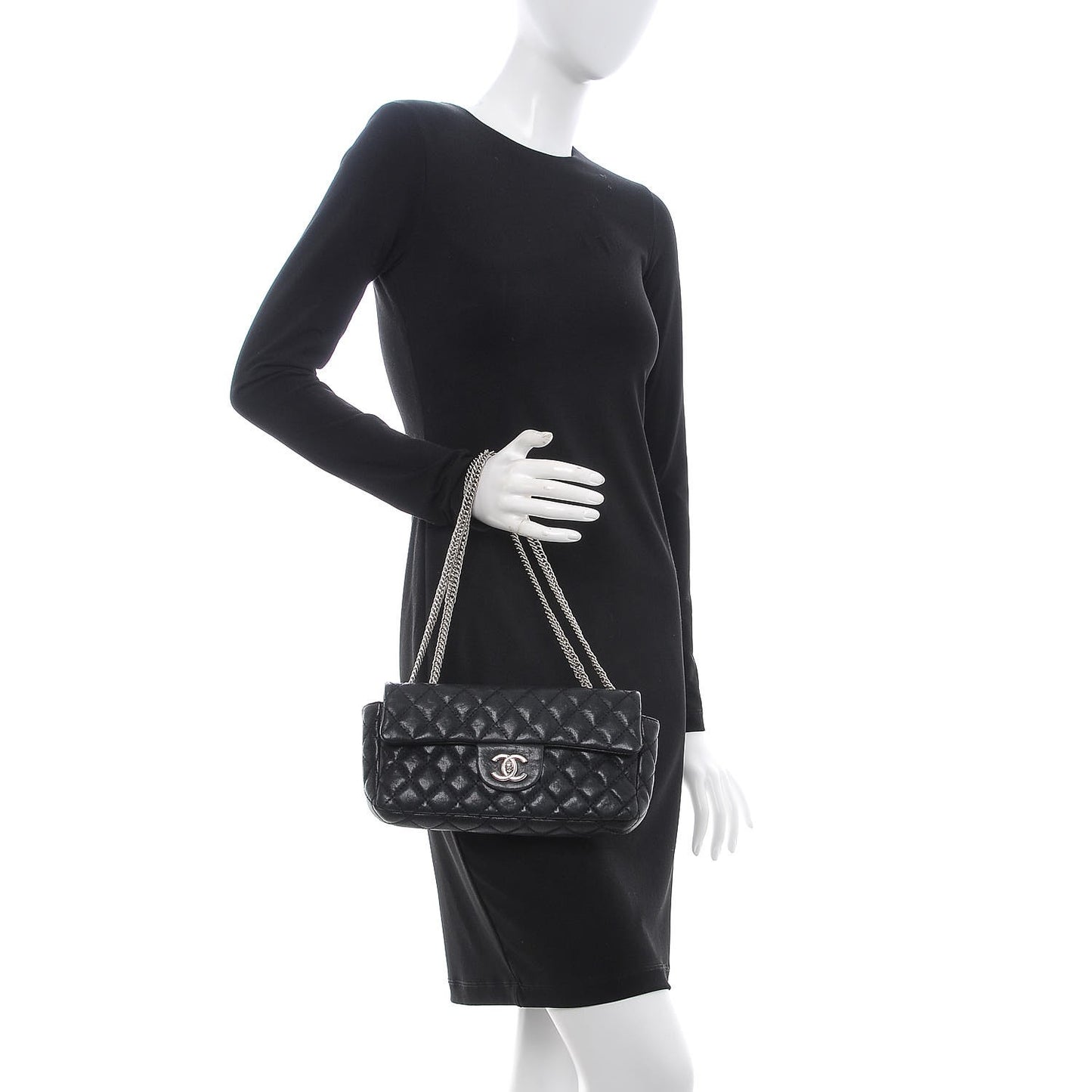 Lambskin Quilted East West Flap Bijoux Chain Black