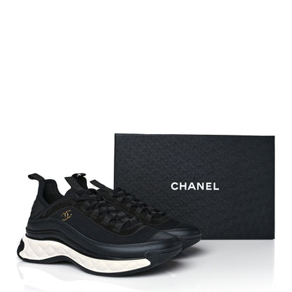 Chanel Velvet Calfskin Mixed Fibers CC Sneakers 39.5 Black 9 of 9