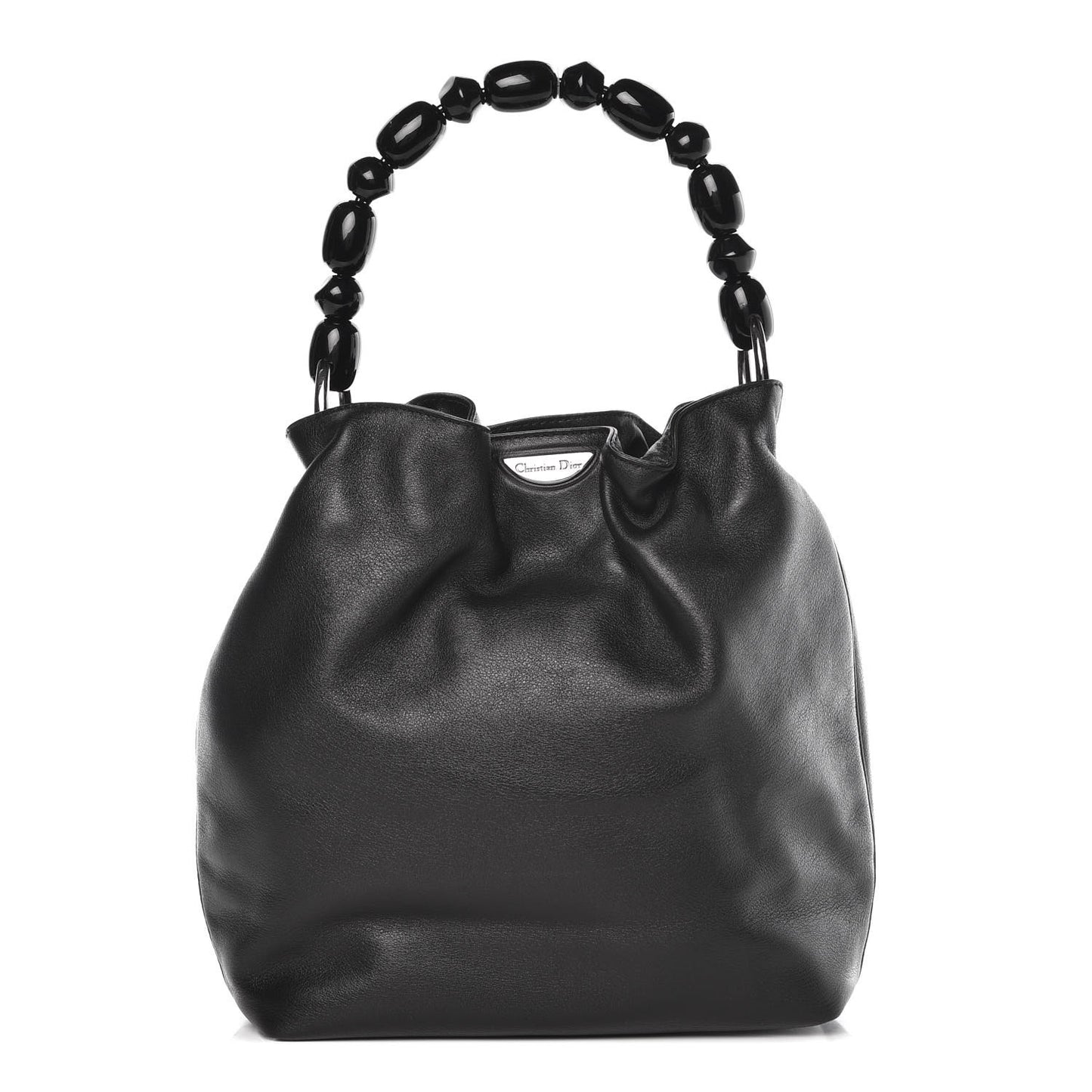 Calfskin Maris Pearl Beaded Mini Tote Black