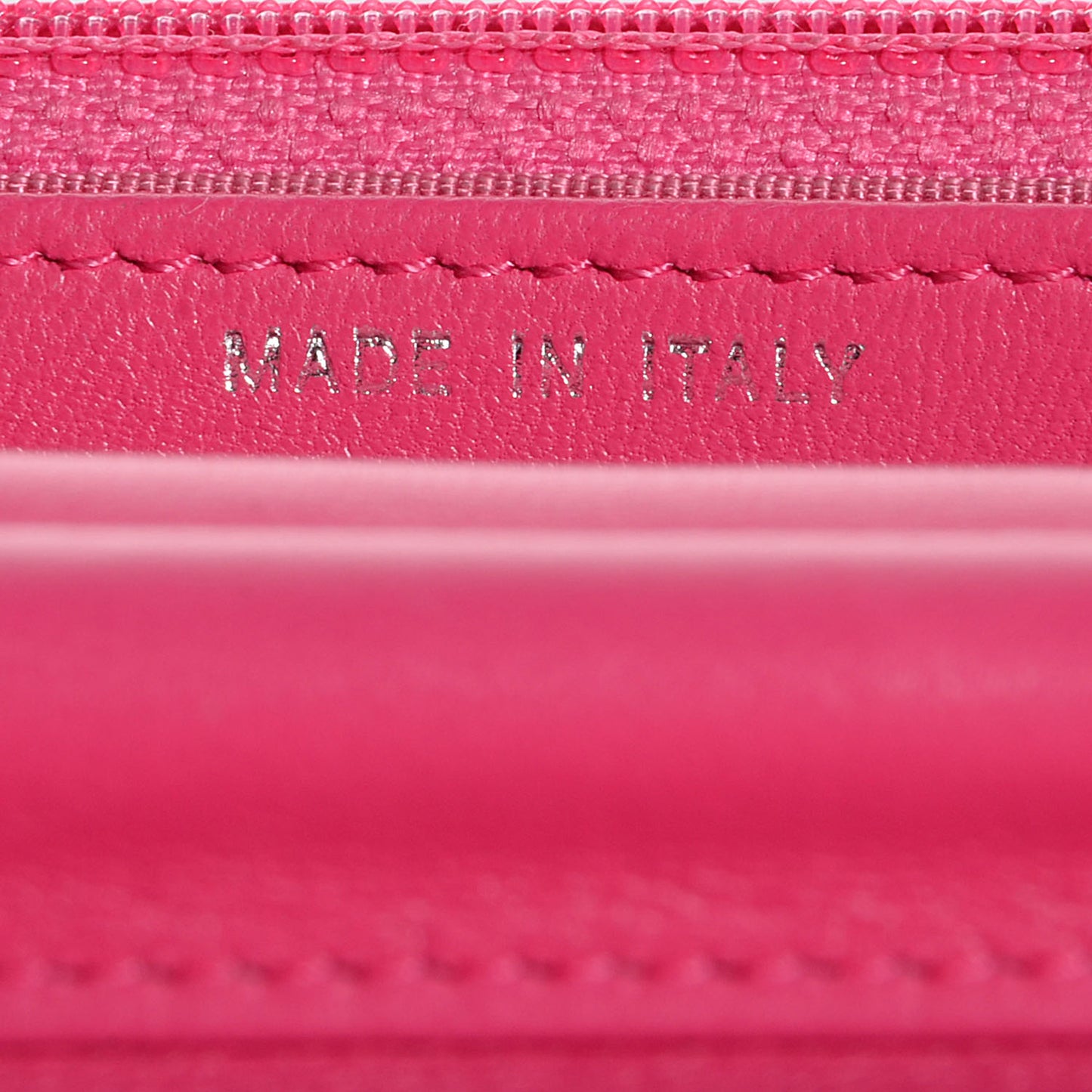 Lambskin Quilted Wallet On Chain WOC Dark Pink