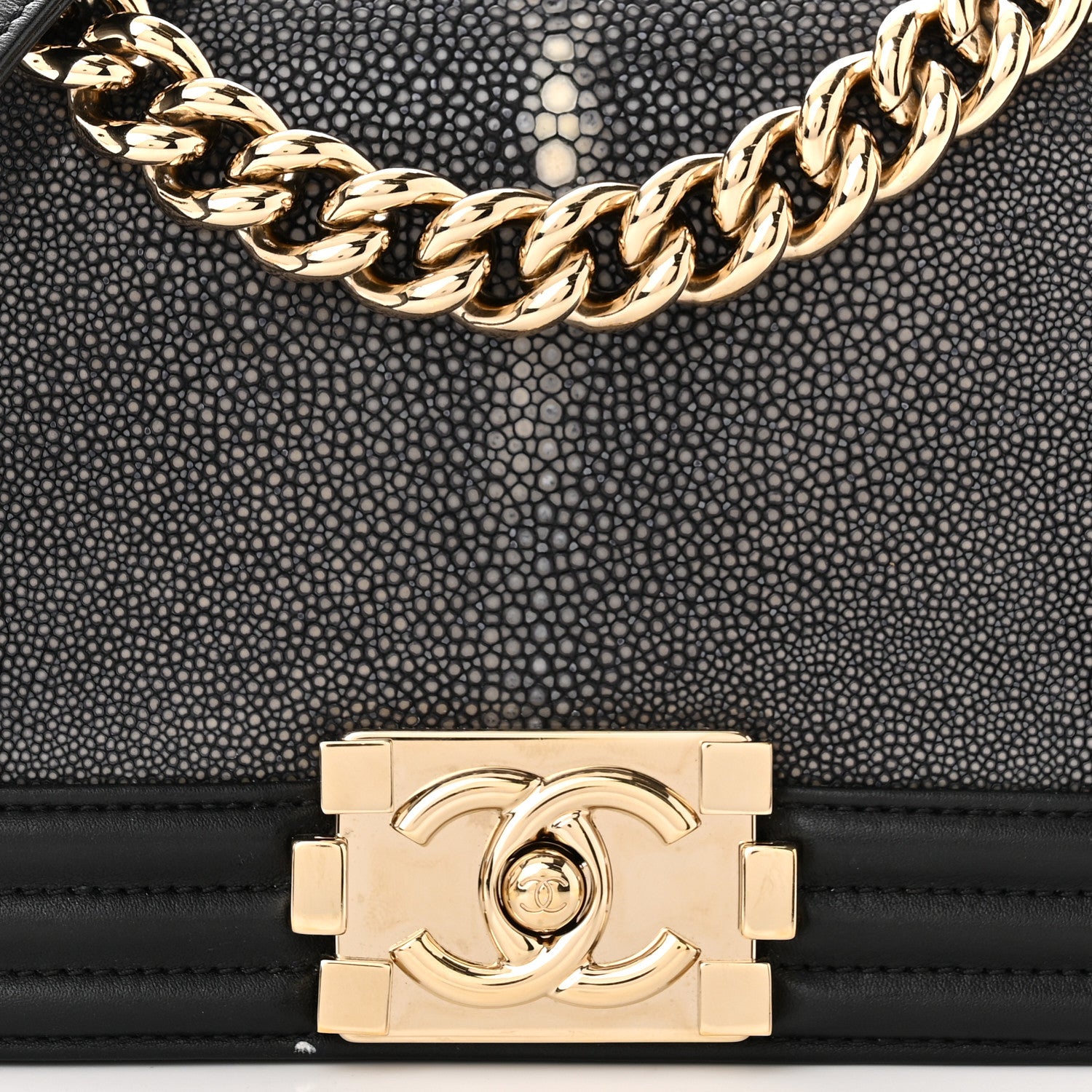 Chanel Galuchat Stingray Small Boy Flap Black 8 of 12