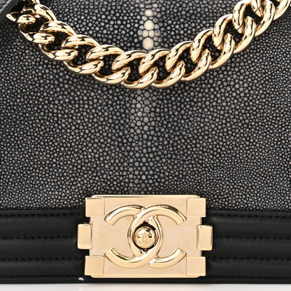 Chanel Galuchat Stingray Small Boy Flap Black 8 of 12