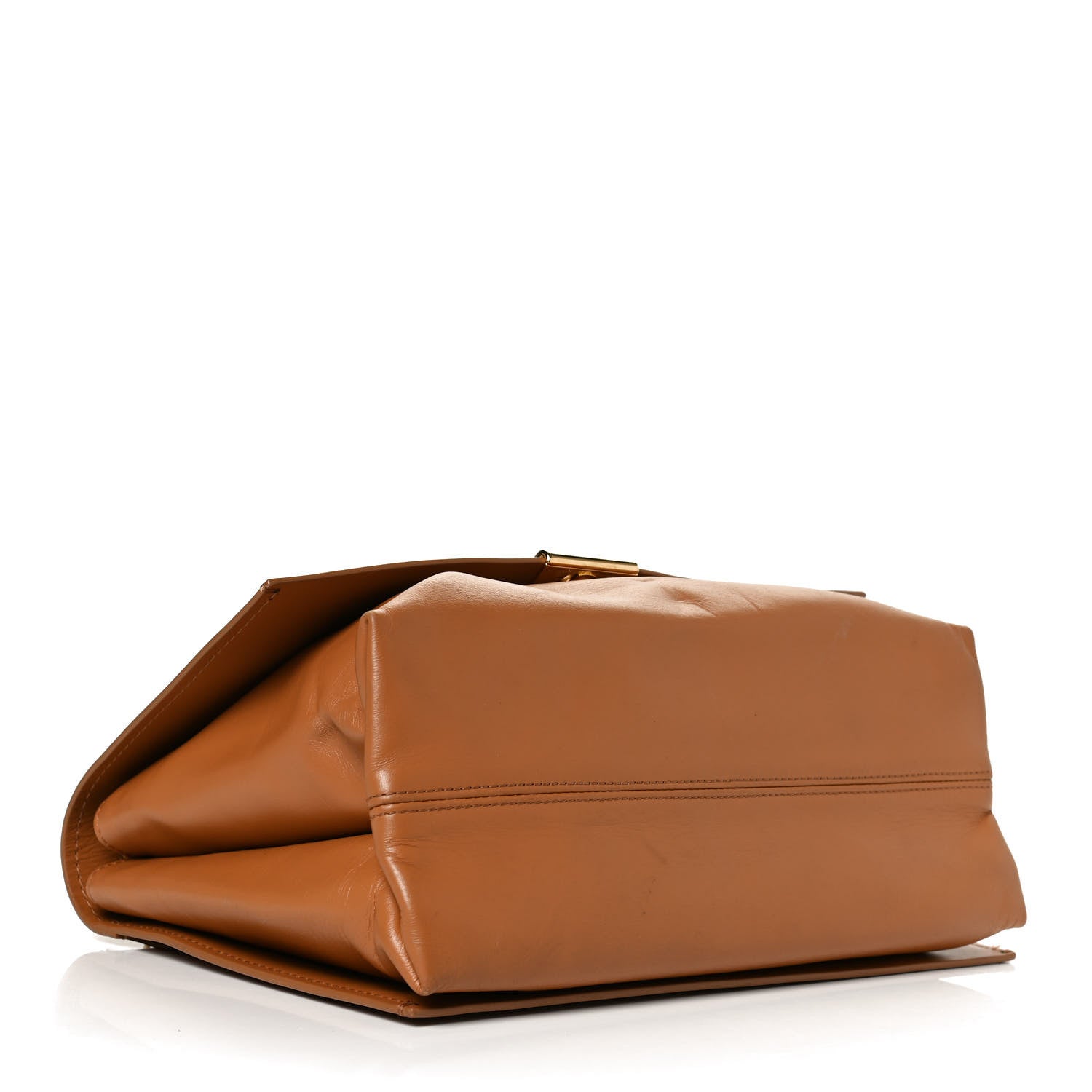 Off-White Calfskin Large Binder Clip Soft Shoulder Bag Brown 4 of 13