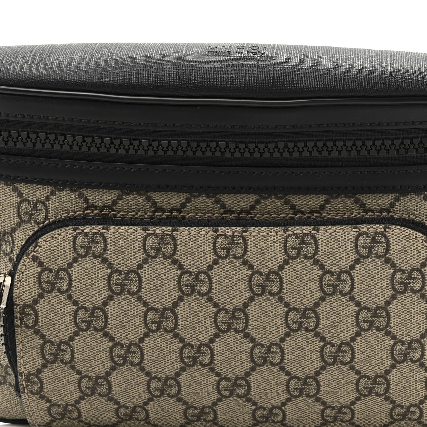 GG Supreme Monogram Large Belt Bag Beige Ebony Black