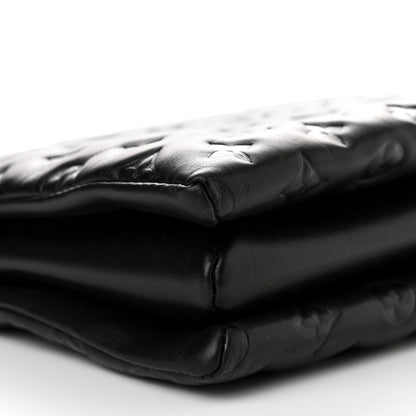 Louis Vuitton Lambskin Embossed Monogram Coussin PM Black 9 of 11