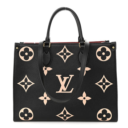 Louis Vuitton Empreinte Monogram Giant Onthego MM Black Beige 1 of 12