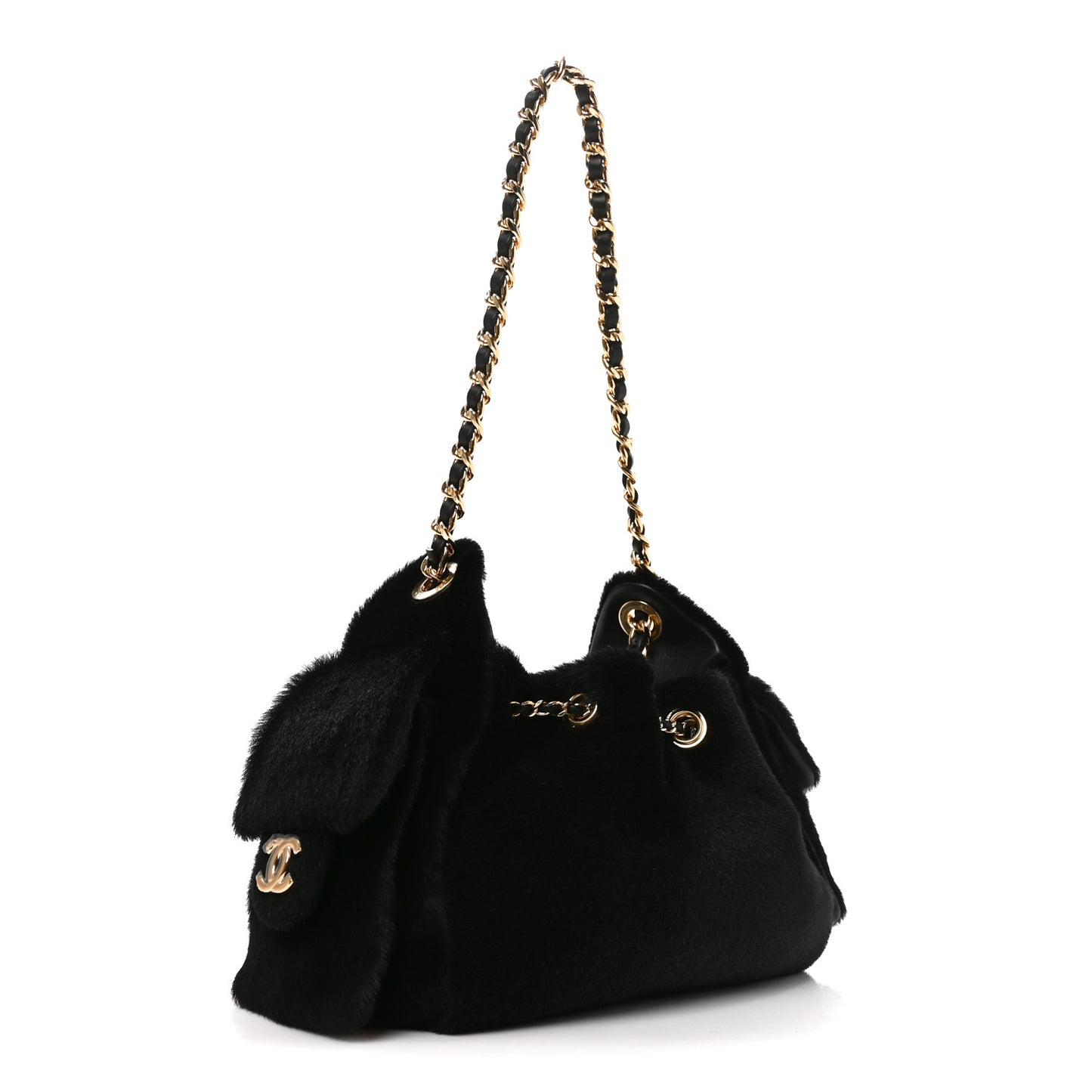 Pony Hair Mini Chanel 25 Handbag Black