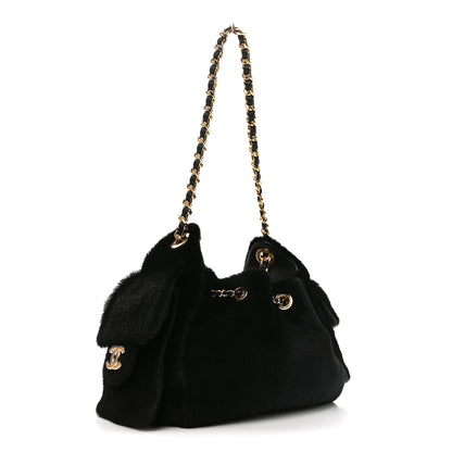 Chanel Pony Hair Mini Chanel 25 Handbag Black 3 of 10
