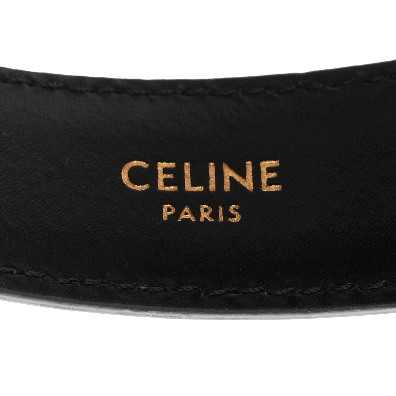 Celine Taurillon Calfskin Medium 25mm Triomphe Belt 90 36 Black 3 of 7