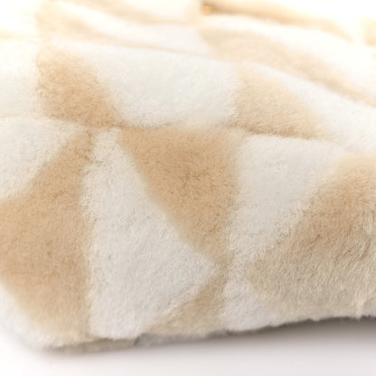Prada Shearling Symbole Mini Triangle Bag Ecru White 9 of 9