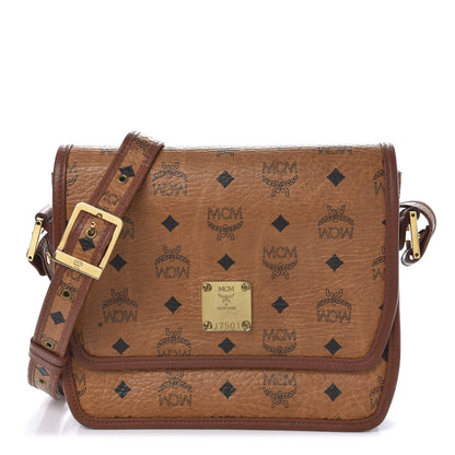 MCM Visetos Small Flap Shoulder Bag Cognac 1 of 14