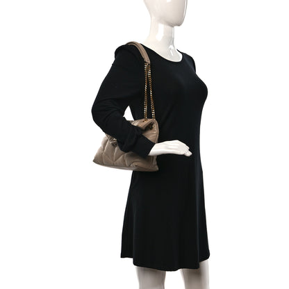 Saint Laurent Lambskin Quilted Small Loulou Puffer Monogram Chain Satchel Dark Beige 2 of 12