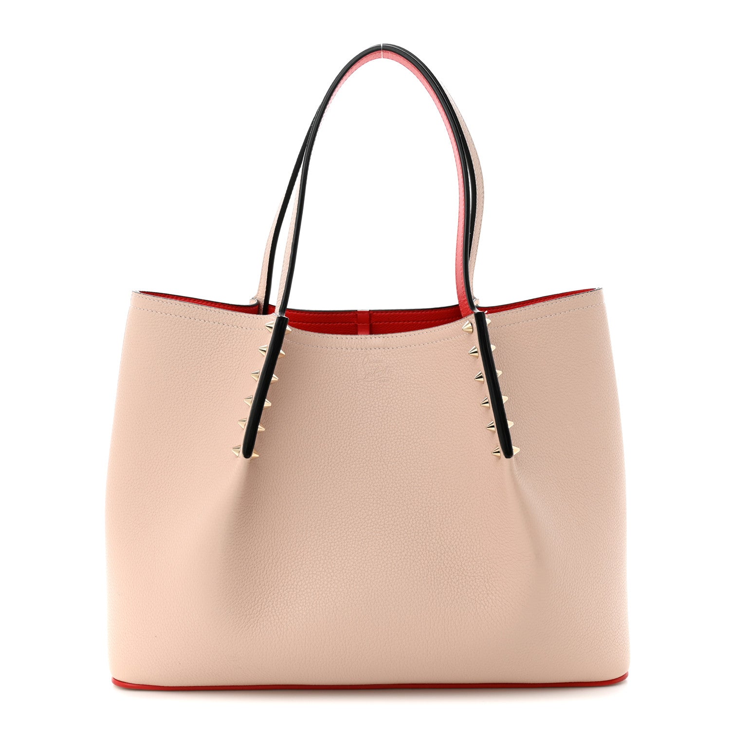 Christian Louboutin Calfskin Spiked Small Cabarock Shopper Tote Rose De Chine 1 of 13