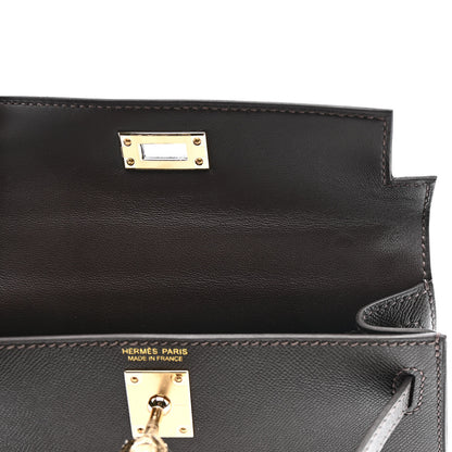Hermes Madame Calfskin Mini Kelly Sellier 20 Bai Brun 10 of 11