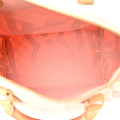 Louis Vuitton Damier Azur Tahitienne Speedy Bandouliere 30 Rose Ballerine 5 of 14