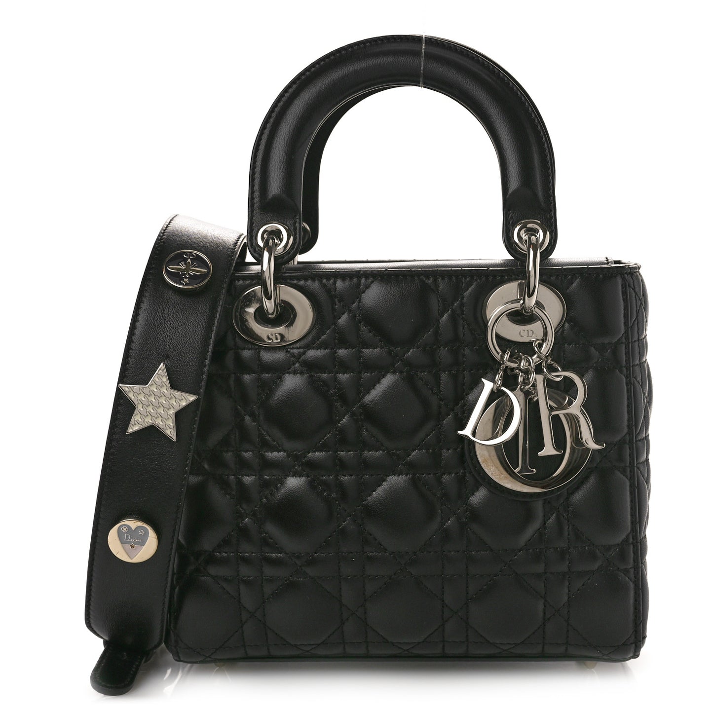 Lambskin Cannage Small Lucky Badges My Lady Dior Black