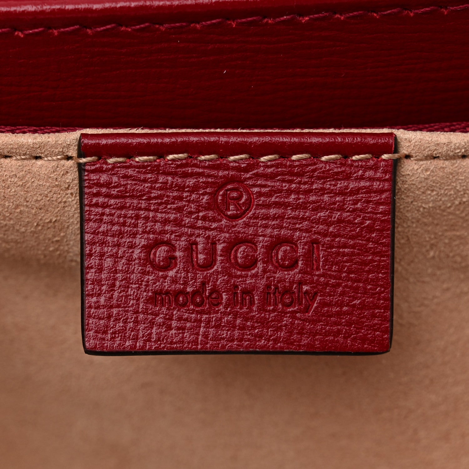 Gucci GG Supreme Monogram Azalea Calfskin Horsebit 1955 Shoulder Bag Beige Ebony New Cherry Red 6 of 10