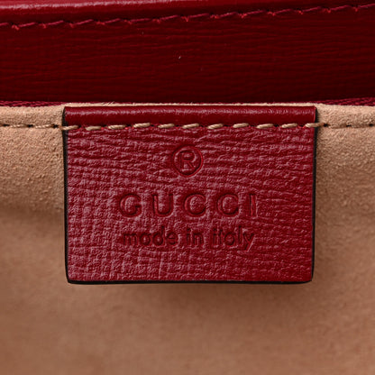 Gucci GG Supreme Monogram Azalea Calfskin Horsebit 1955 Shoulder Bag Beige Ebony New Cherry Red 6 of 10