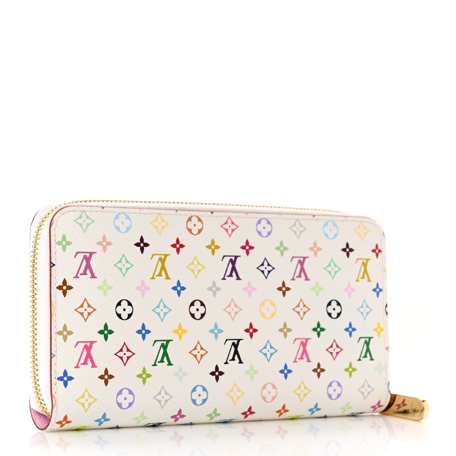 Louis Vuitton Monogram Multicolor Zippy Wallet White Litchi 3 of 10