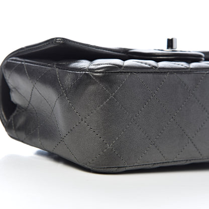 Chanel Metallic Calfskin Quilted Mini Rectangular Flap Charcoal Grey 10 of 13