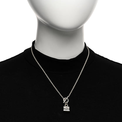 Hermes Sterling Silver Birkin Amulette Pendant Necklace 2 of 4