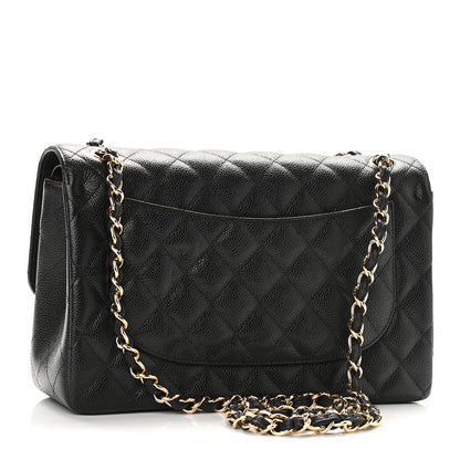 Chanel Caviar Quilted Jumbo Double Flap Black 2 of 8