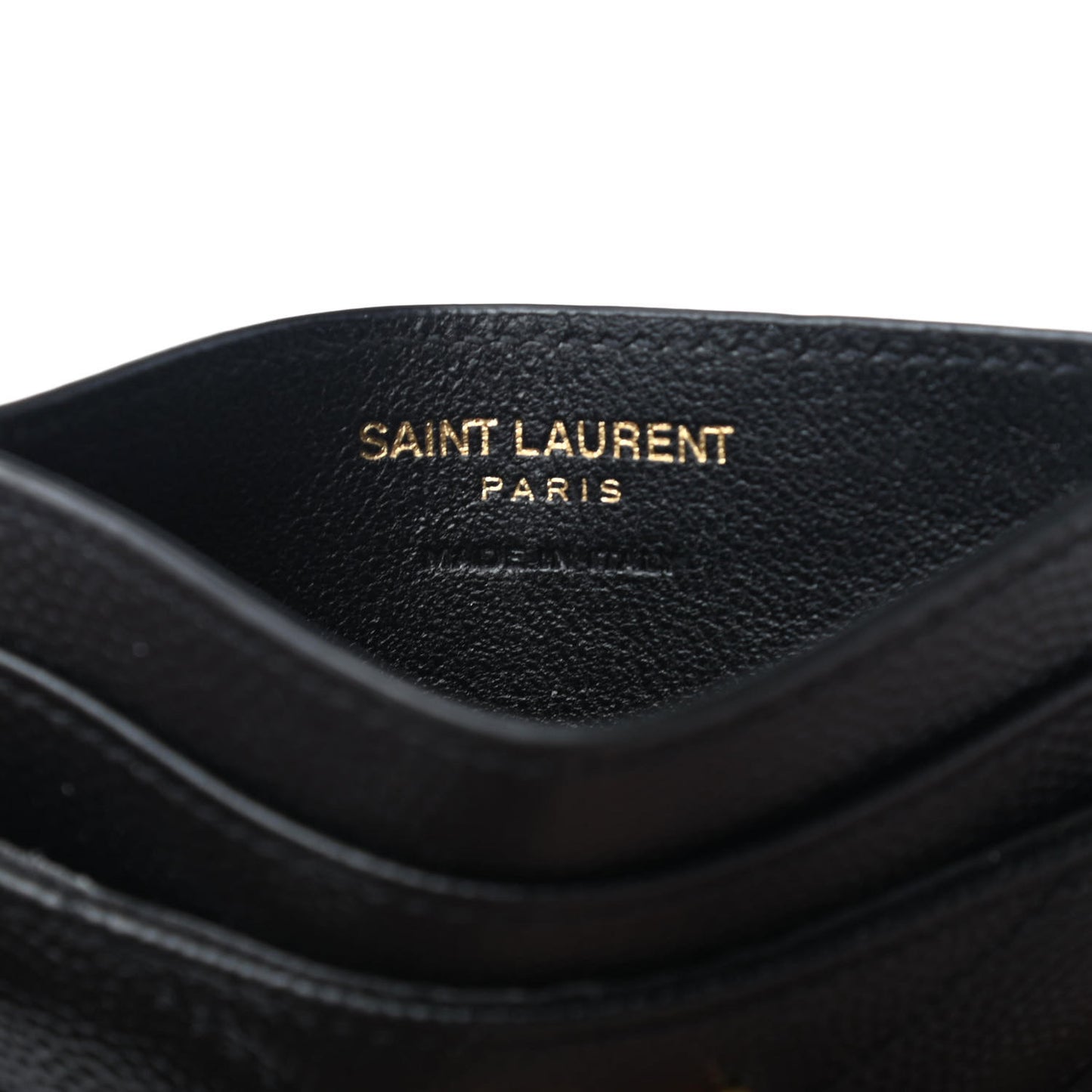 Grain De Poudre Matelasse Chevron Monogram Credit Card Case Black