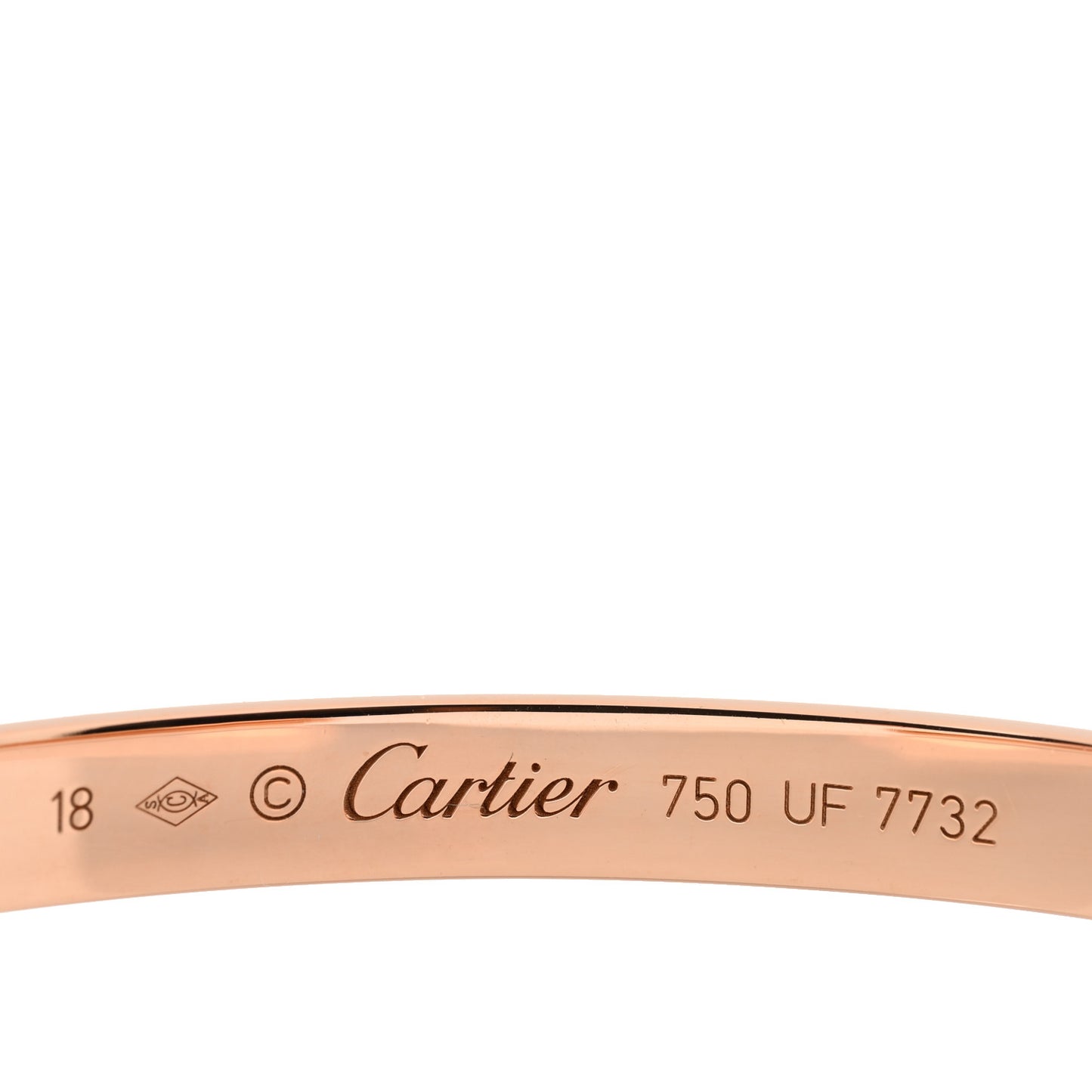18K Pink Gold LOVE Cuff Bracelet 18