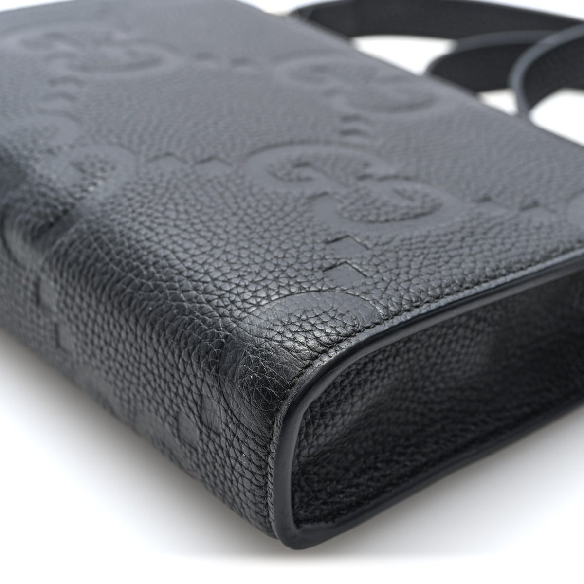 Gucci Monogram Jumbo GG Textured Dollar Calfskin Crossbody Bag Black 9 of 9