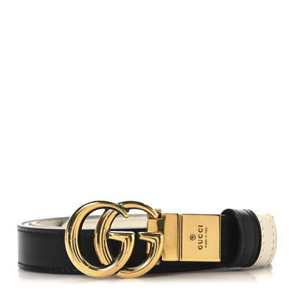 Gucci Plutone Calfskin Double G Reversible Belt 100 40 Black White 1 of 8