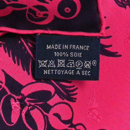 Hermes Silk Mythiques Phoenix Tattoo Scarf 70 Rose Vif Marine 3 of 4
