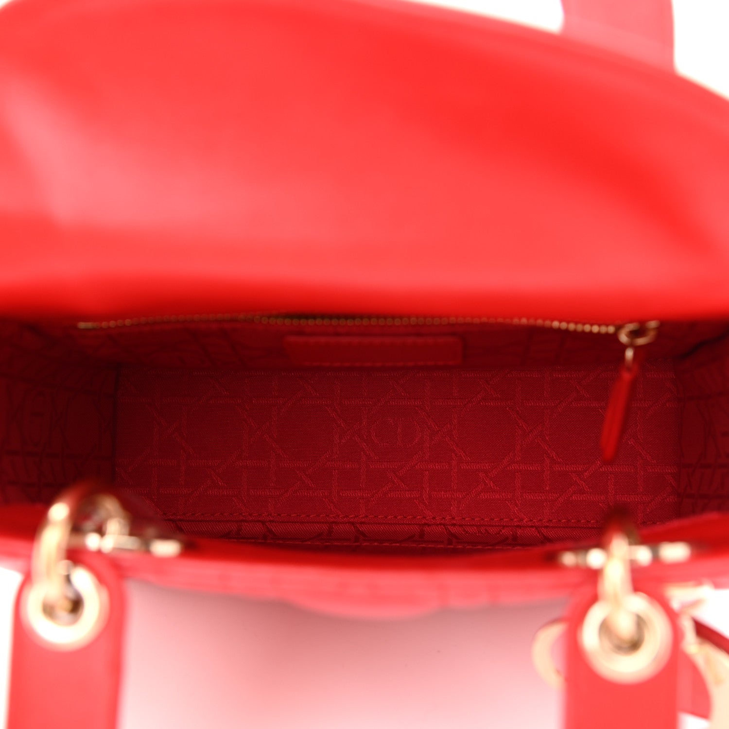 Christian Dior Lambskin Cannage Small Lucky Badges Lady Dior Red 5 of 8