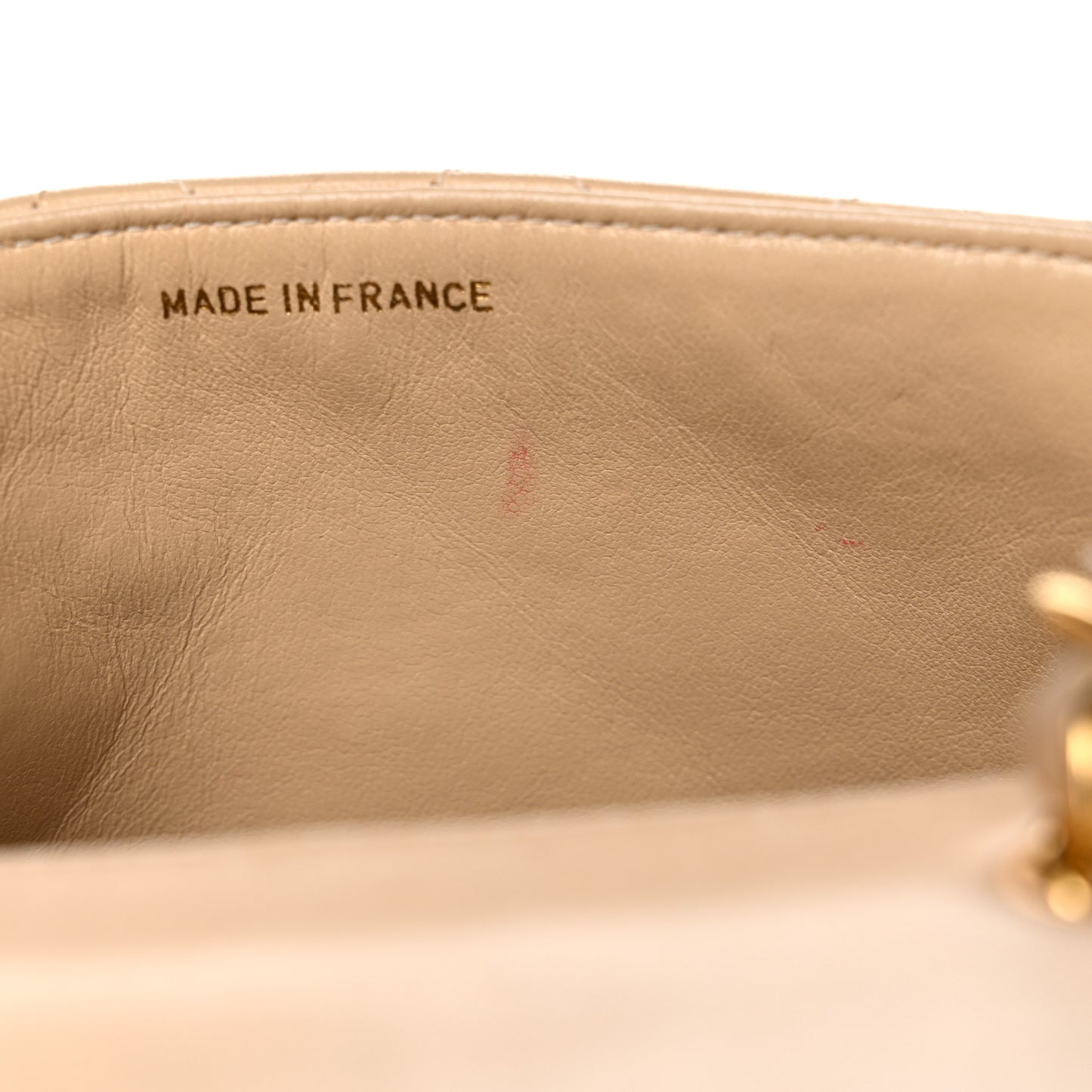 Lambskin Quilted Mini Square Flap Beige