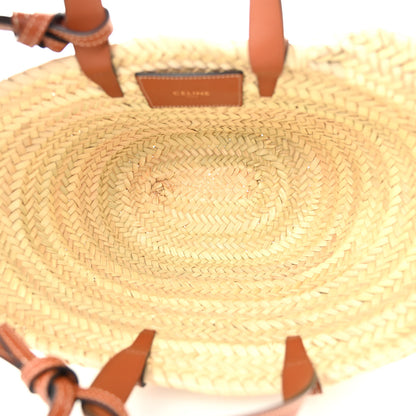 Celine Raffia Calfskin Triomphe Teen Panier Tan 5 of 10