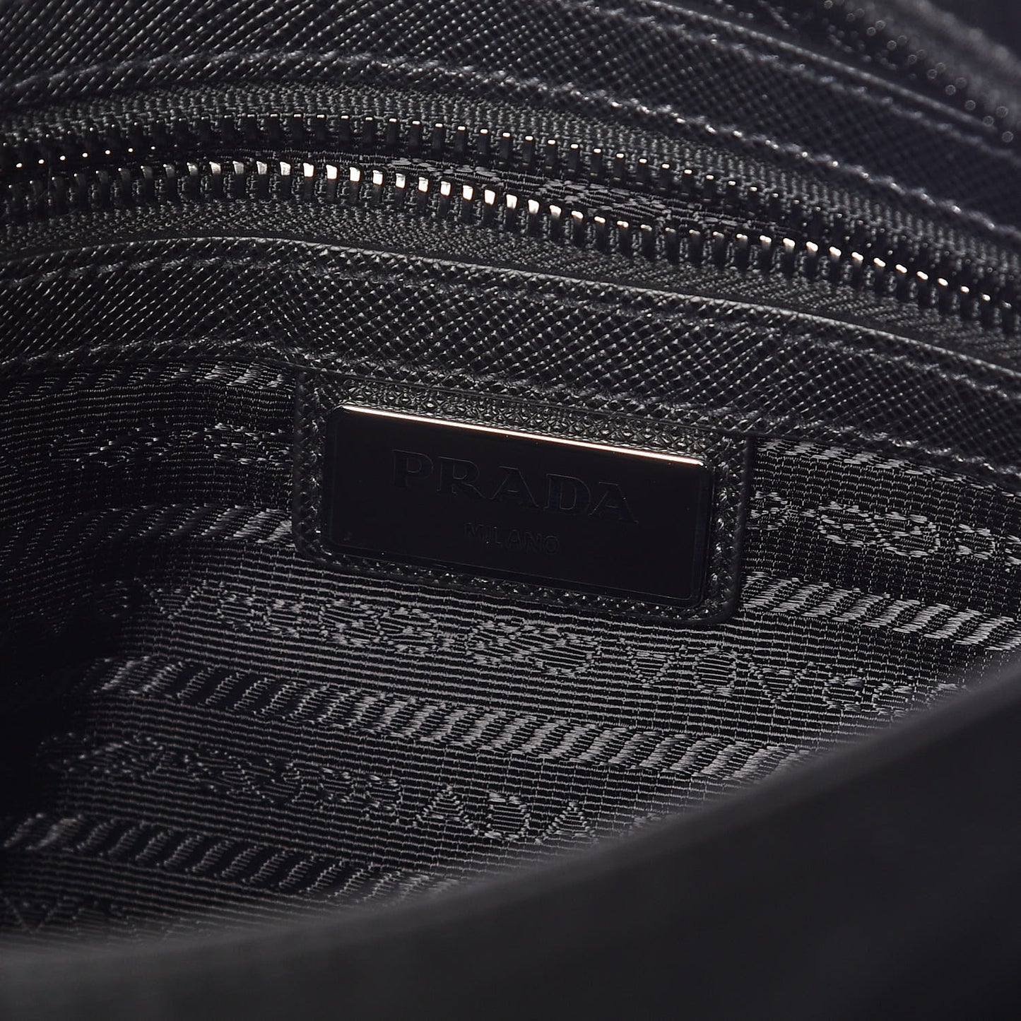 Nylon Saffiano Flat Messenger Bag Black
