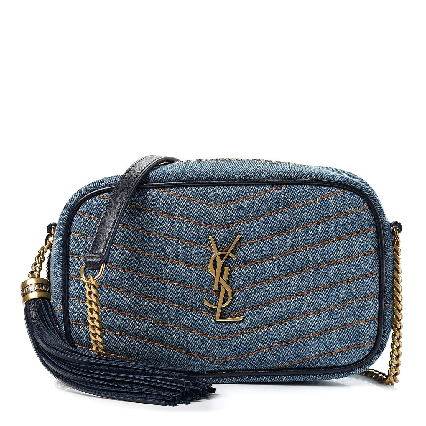 Denim Matelasse Monogram Mini Lou Camera Bag California Blue