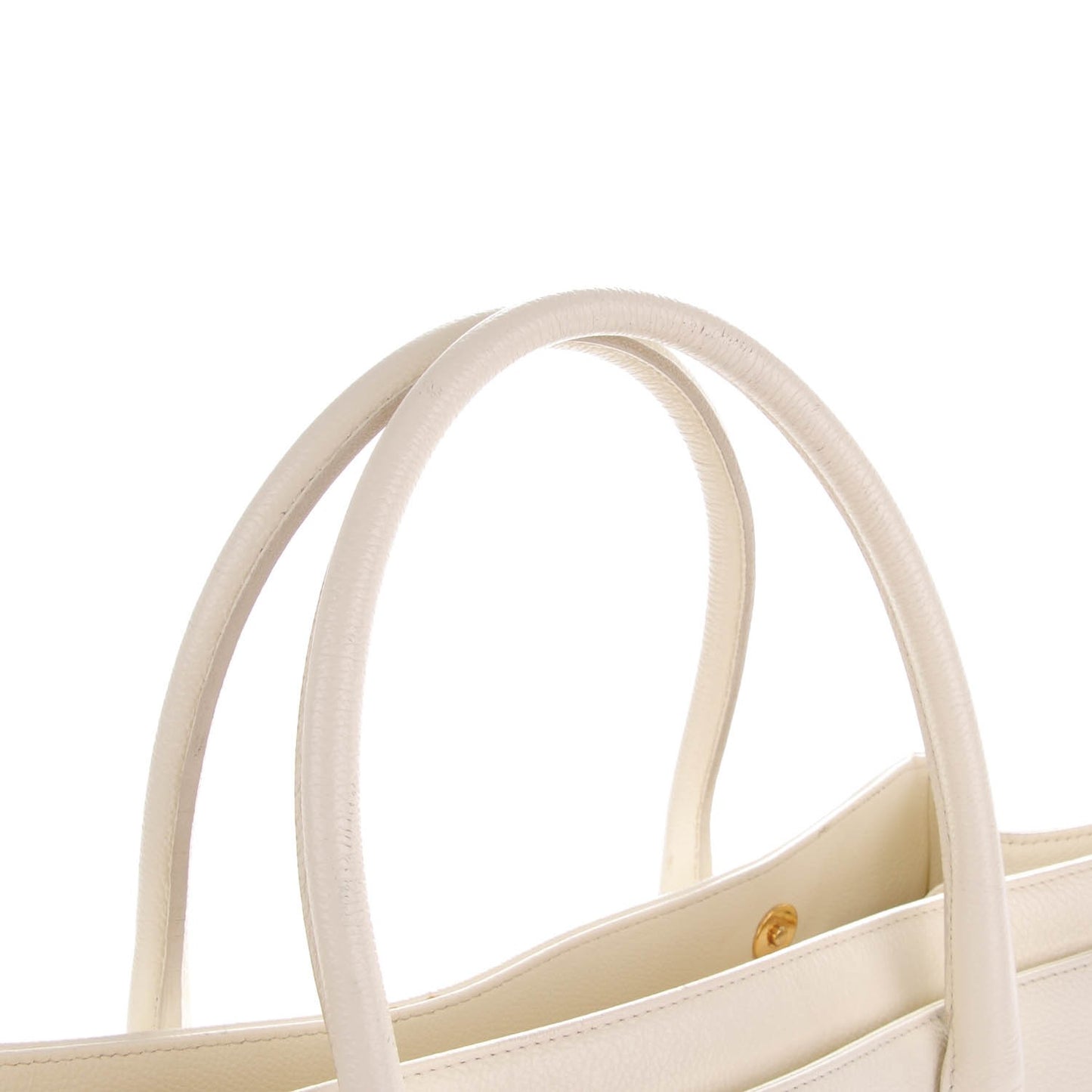 Calfskin Cerf Executive Shopper Tote White